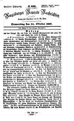 Augsburger neueste Nachrichten Donnerstag 24. Oktober 1867