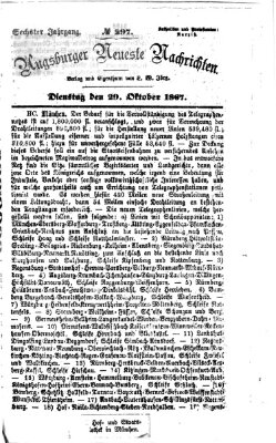 Augsburger neueste Nachrichten Dienstag 29. Oktober 1867