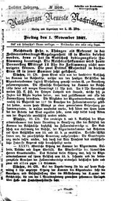 Augsburger neueste Nachrichten Freitag 1. November 1867