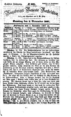 Augsburger neueste Nachrichten Samstag 2. November 1867