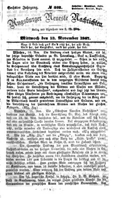 Augsburger neueste Nachrichten Mittwoch 13. November 1867