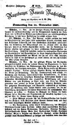 Augsburger neueste Nachrichten Donnerstag 14. November 1867