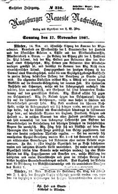 Augsburger neueste Nachrichten Sonntag 17. November 1867