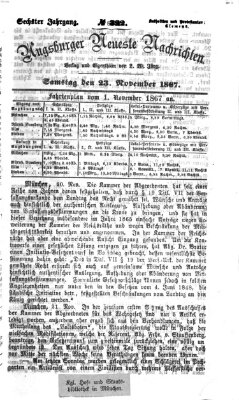 Augsburger neueste Nachrichten Samstag 23. November 1867