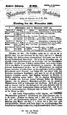 Augsburger neueste Nachrichten Dienstag 26. November 1867