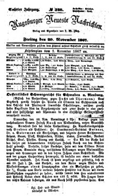 Augsburger neueste Nachrichten Freitag 29. November 1867