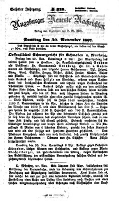 Augsburger neueste Nachrichten Samstag 30. November 1867