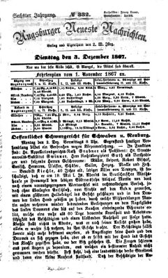 Augsburger neueste Nachrichten Dienstag 3. Dezember 1867