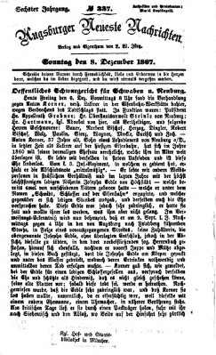 Augsburger neueste Nachrichten Sonntag 8. Dezember 1867