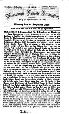 Augsburger neueste Nachrichten Montag 9. Dezember 1867