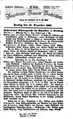 Augsburger neueste Nachrichten Freitag 13. Dezember 1867