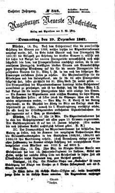 Augsburger neueste Nachrichten Donnerstag 19. Dezember 1867