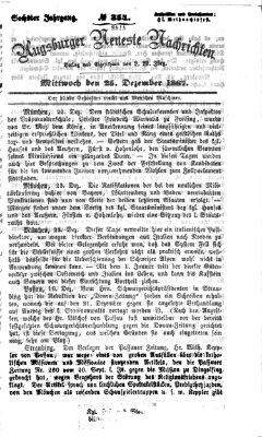 Augsburger neueste Nachrichten Mittwoch 25. Dezember 1867