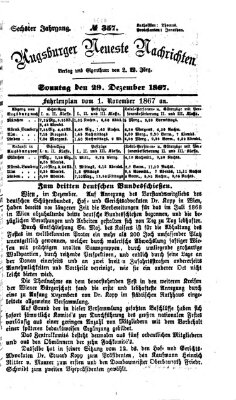 Augsburger neueste Nachrichten Sonntag 29. Dezember 1867