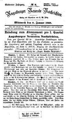 Augsburger neueste Nachrichten Mittwoch 8. Januar 1868