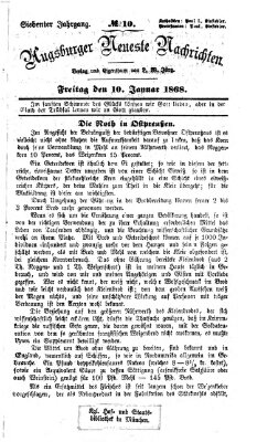 Augsburger neueste Nachrichten Freitag 10. Januar 1868