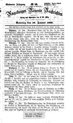 Augsburger neueste Nachrichten Sonntag 19. Januar 1868