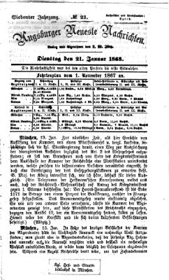 Augsburger neueste Nachrichten Dienstag 21. Januar 1868