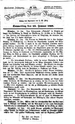 Augsburger neueste Nachrichten Donnerstag 23. Januar 1868