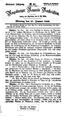 Augsburger neueste Nachrichten Montag 27. Januar 1868