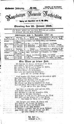 Augsburger neueste Nachrichten Dienstag 28. Januar 1868