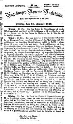 Augsburger neueste Nachrichten Freitag 31. Januar 1868