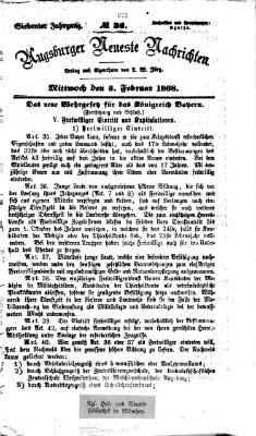 Augsburger neueste Nachrichten Mittwoch 5. Februar 1868