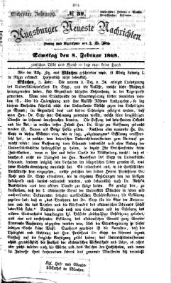 Augsburger neueste Nachrichten Samstag 8. Februar 1868