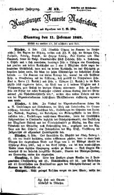 Augsburger neueste Nachrichten Dienstag 11. Februar 1868