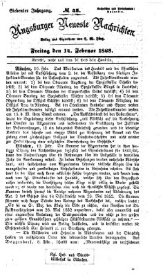 Augsburger neueste Nachrichten Freitag 14. Februar 1868