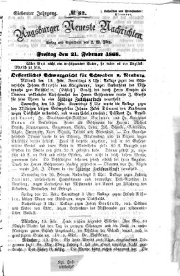 Augsburger neueste Nachrichten Freitag 21. Februar 1868