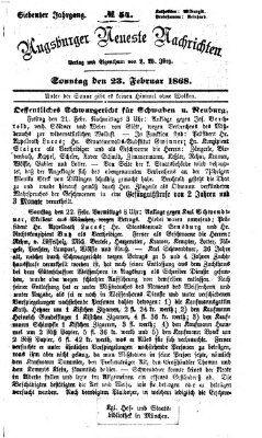 Augsburger neueste Nachrichten Sonntag 23. Februar 1868