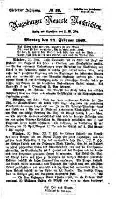 Augsburger neueste Nachrichten Montag 24. Februar 1868