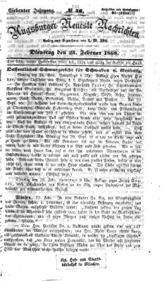 Augsburger neueste Nachrichten Dienstag 25. Februar 1868