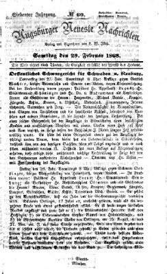 Augsburger neueste Nachrichten Samstag 29. Februar 1868