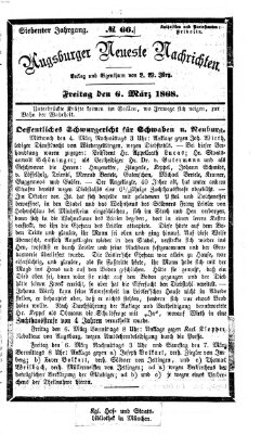 Augsburger neueste Nachrichten Freitag 6. März 1868