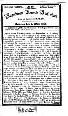 Augsburger neueste Nachrichten Samstag 7. März 1868