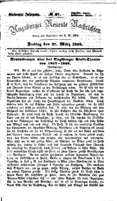 Augsburger neueste Nachrichten Freitag 27. März 1868