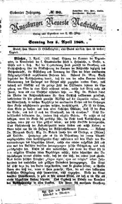 Augsburger neueste Nachrichten Sonntag 5. April 1868