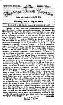 Augsburger neueste Nachrichten Montag 6. April 1868