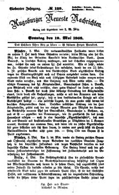 Augsburger neueste Nachrichten Sonntag 10. Mai 1868