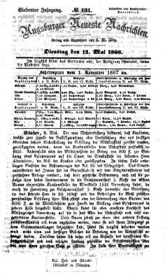 Augsburger neueste Nachrichten Dienstag 12. Mai 1868