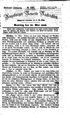 Augsburger neueste Nachrichten Samstag 16. Mai 1868