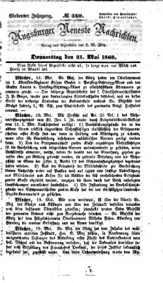 Augsburger neueste Nachrichten Donnerstag 21. Mai 1868