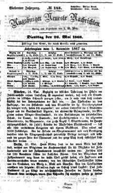 Augsburger neueste Nachrichten Dienstag 26. Mai 1868