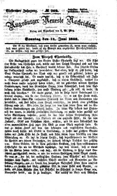 Augsburger neueste Nachrichten Sonntag 14. Juni 1868