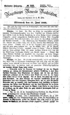 Augsburger neueste Nachrichten Mittwoch 17. Juni 1868