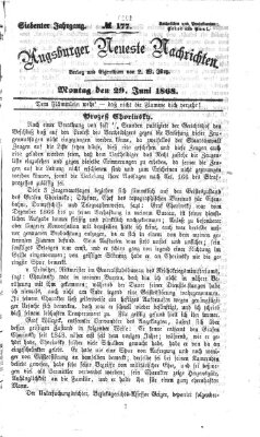 Augsburger neueste Nachrichten Montag 29. Juni 1868