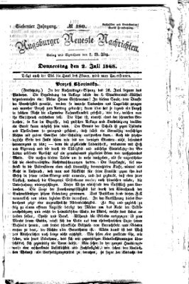 Augsburger neueste Nachrichten Donnerstag 2. Juli 1868