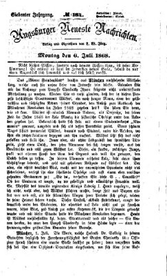 Augsburger neueste Nachrichten Montag 6. Juli 1868
